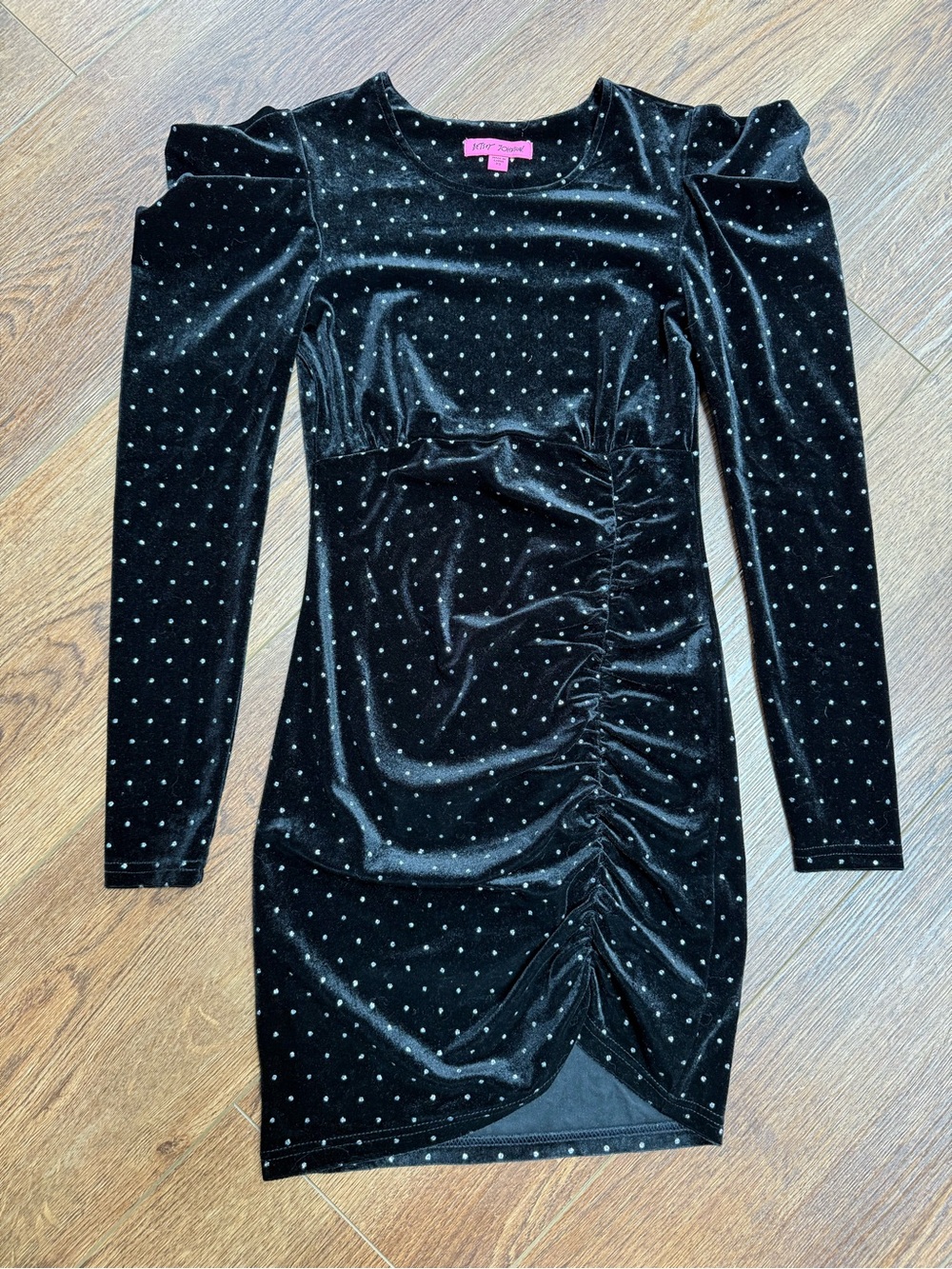 Betsey Johnson Metallic Dot Velvet Mini Dress